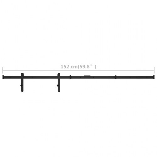 Mini-skydelågesæt til skabe i kulstofstål - 152 cm, sort