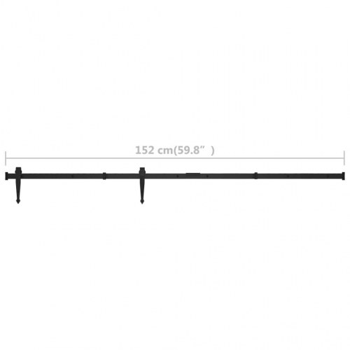 Mini-skydelågesæt til skabe i kulstofstål - 152 cm, sort