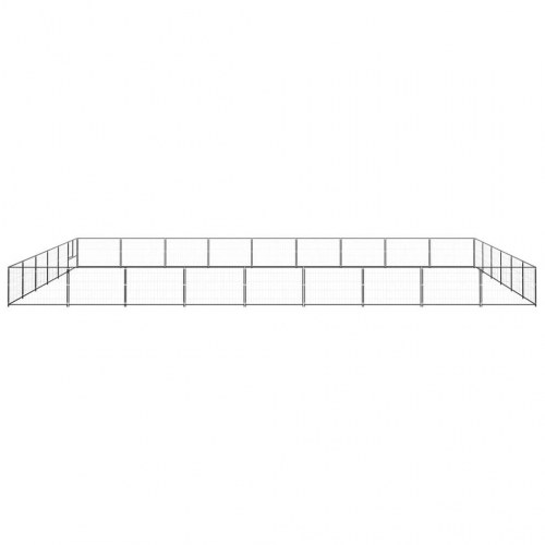 Hundeløbegård 54 m² i stål - sort udendørs hundebur