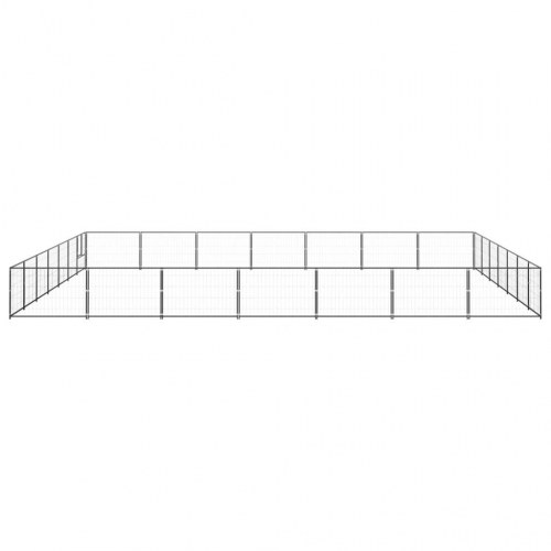 Hundeløbegård 49 m² i stål - sort, 700 × 700 × 70 cm