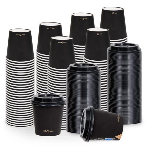 Papkrus med låg 250 stk. 120 ml sort
