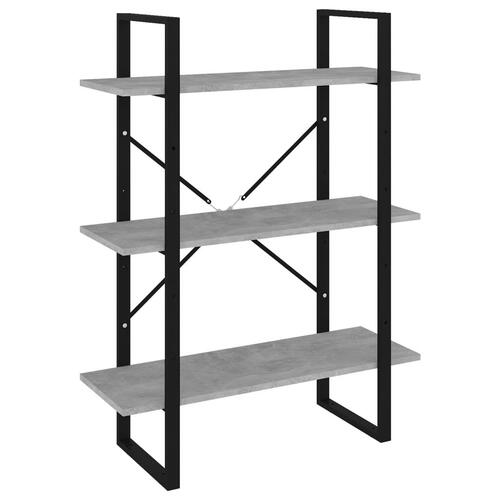 Bogreol 80x30x105 cm spånplade betongrå