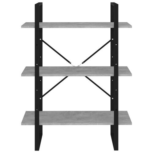 Bogreol 80x30x105 cm spånplade betongrå