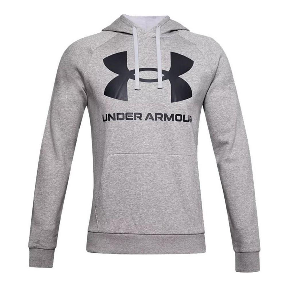 Hættetrøje Til Mænd Under Armour Rival Big Logo Lysegrå