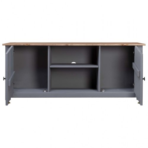 Tv-bord Panama-serien 120x40x50 cm massivt fyrretræ grå