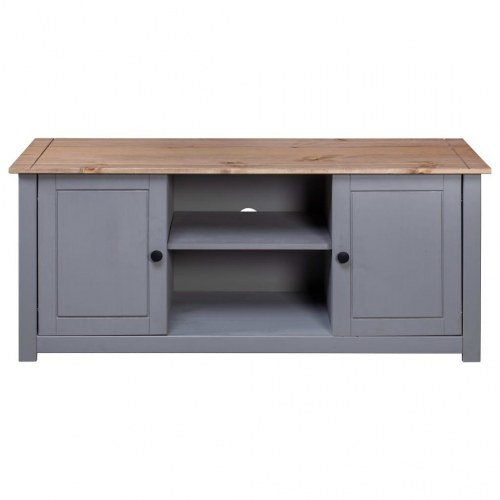 Tv-bord Panama-serien 120x40x50 cm massivt fyrretræ grå