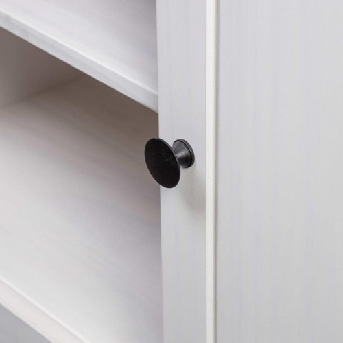 Tv-bord i massivt fyrretræ - Panama-serien, 120 × 40 × 50 cm, hvid/natur