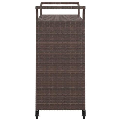 Barvogn med skuffe 100x45x97 cm polyrattan brun