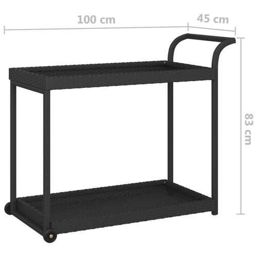 Barvogn 100x45x83 cm polyrattan sort