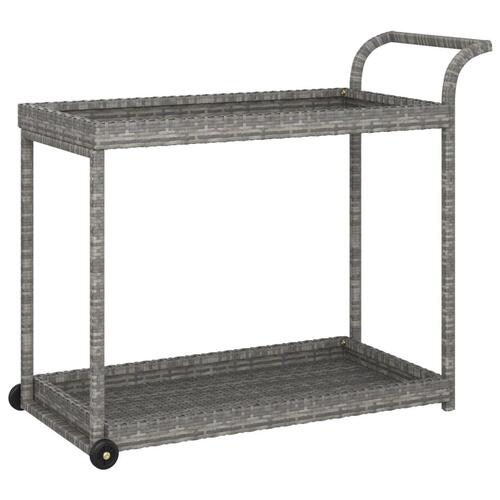 Barvogn 100x45x83 cm polyrattan grå