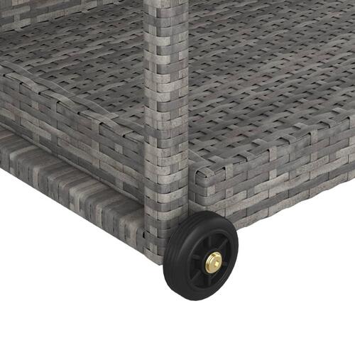 Barvogn 100x45x83 cm polyrattan grå