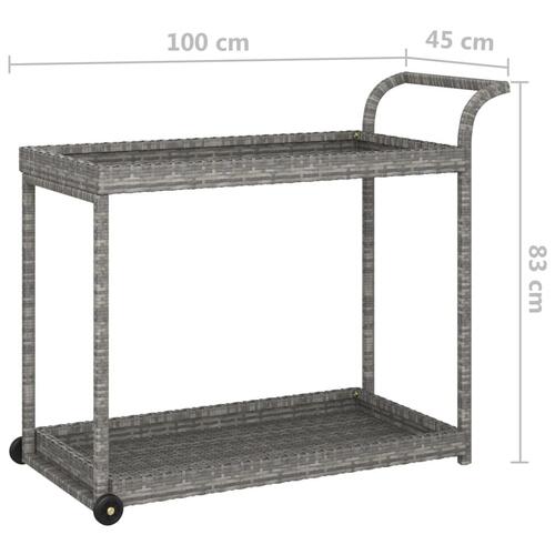 Barvogn 100x45x83 cm polyrattan grå