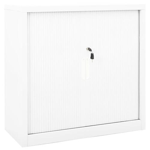 Skab med skydelåger 90x40x90 cm stål hvid