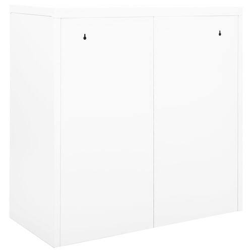 Skab med skydelåger 90x40x90 cm stål hvid