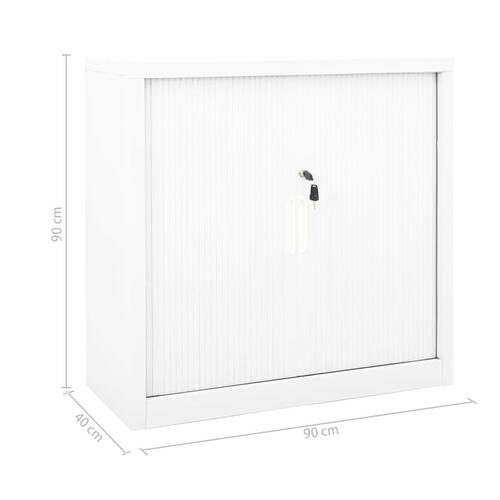 Skab med skydelåger 90x40x90 cm stål hvid