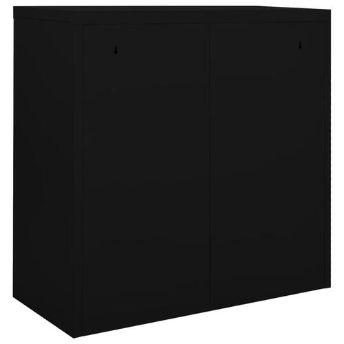 Skab med skydelåger 90x40x90 cm stål sort