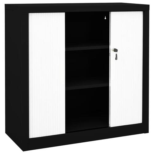 Skab med skydelåger 90x40x90 cm stål sort