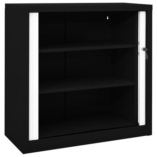 Skab med skydelåger 90x40x90 cm stål sort