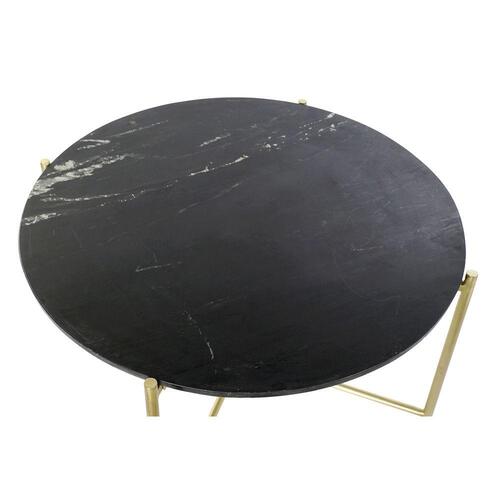 Sofabord Sort Gylden Marmor Jern (81 x 81 x 44 cm)