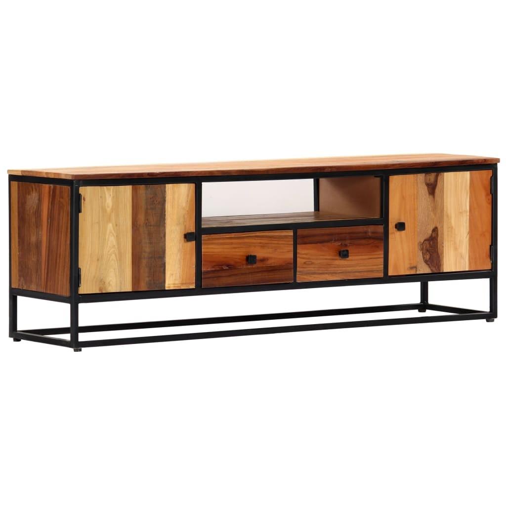 Tv Skab 120x30x40 Cm Massivt Genbrugstræ Og Stål