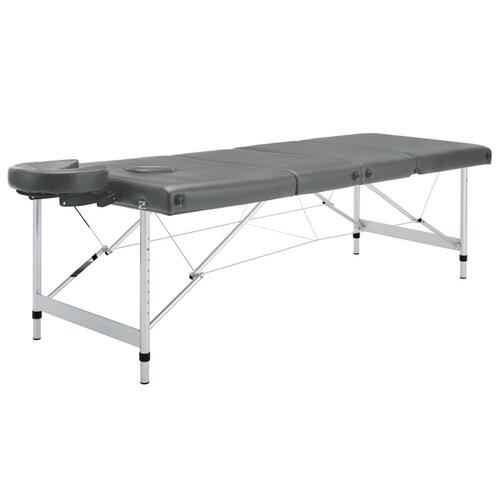 Massagebord med 4 zoner aluminiumsstel 186 x 68 cm antracitgrå