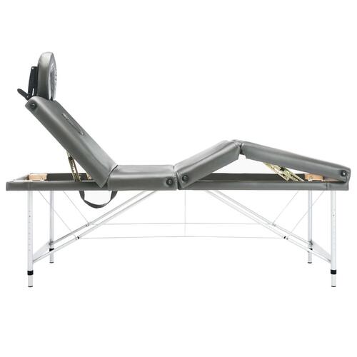 Massagebord med 4 zoner aluminiumsstel 186 x 68 cm antracitgrå