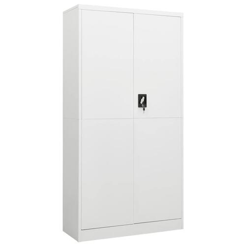 Skab med lås 90x40x180 cm stål hvid