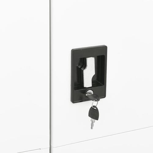 Skab med lås 90x40x180 cm stål hvid
