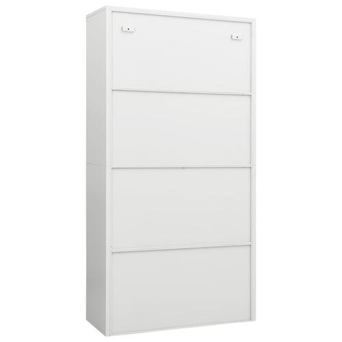 Skab med lås 90x40x180 cm stål hvid