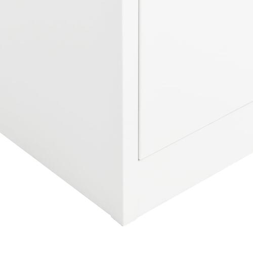 Skab med lås 90x40x180 cm stål hvid
