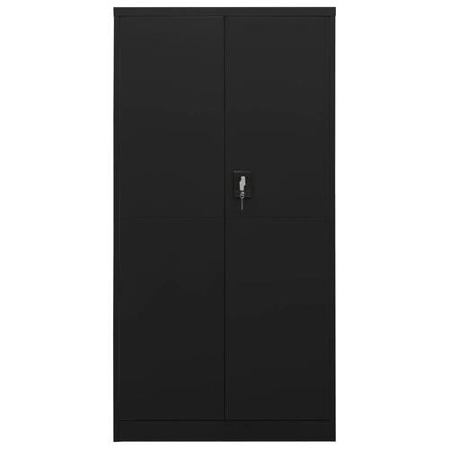 Skab med lås 90x40x180 cm stål sort