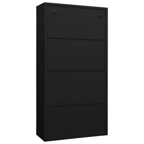 Skab med lås 90x40x180 cm stål sort