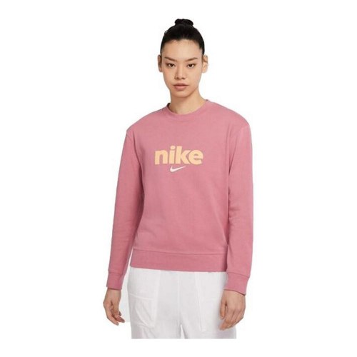 Nike dame sweatshirt Crew, pink - XS, 100% bomuld