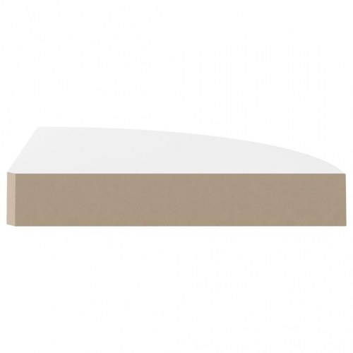 Svævende hjørnehylder - 2 stk., højglans hvid, 25×25×3,8 cm, MDF