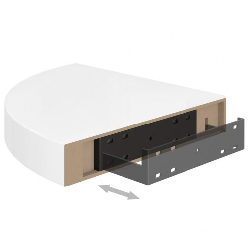 Svævende hjørnehylder - 2 stk., højglans hvid, 25×25×3,8 cm, MDF