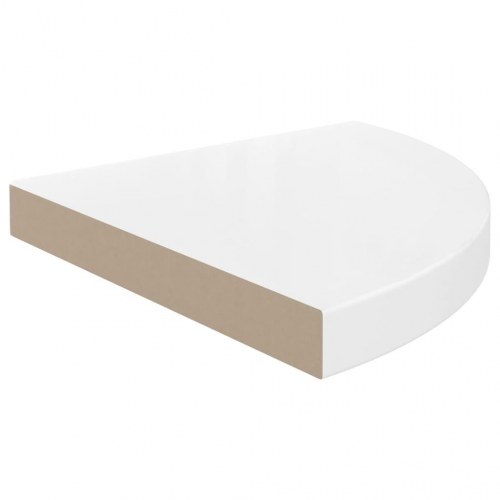 Hjørnehylde 35 x 35 cm i MDF - hvid højglans