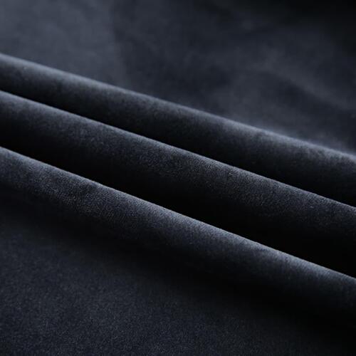 Mørklægningsgardiner med kroge 2 stk. 140 x 175 cm fløjl sort