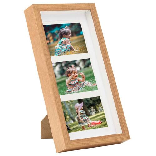 3D-billedrammer 5 stk. 18x35 cm til 3x(10x15 cm) billede egetræ