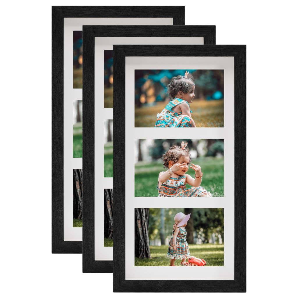 3D-billedrammer 3 stk. 18x35 cm til 3x(10x15 cm) billede sort
