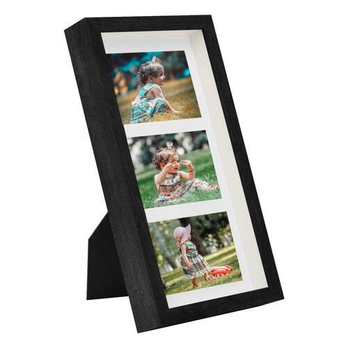 3D-billedrammer 3 stk. 18x35 cm til 3x(10x15 cm) billede sort