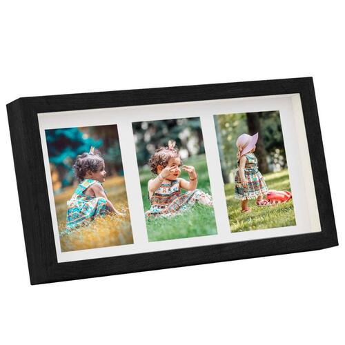 3D-billedrammer 3 stk. 18x35 cm til 3x(10x15 cm) billede sort