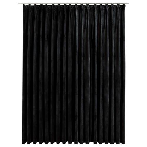 Mørklægningsgardin med kroge 290 x 245 cm fløjl sort