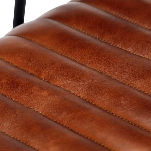 Gyngestol brun ægte læder