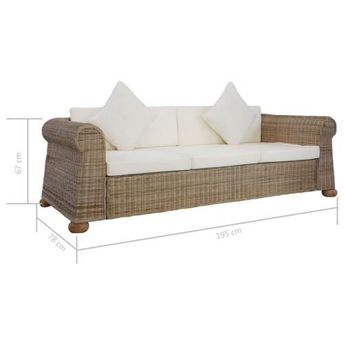3-personers sofa med hynder naturlig rattan