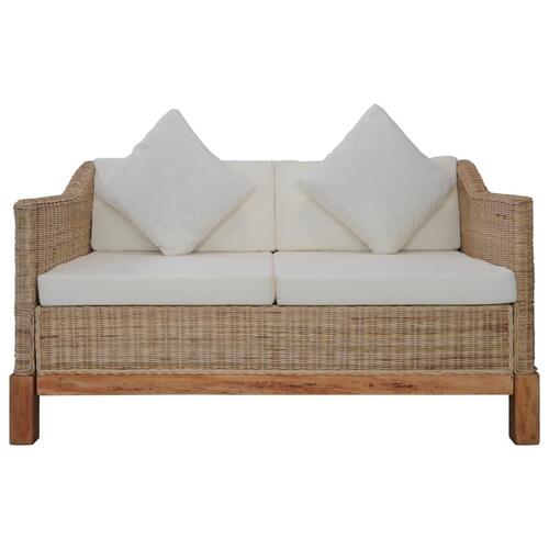 2-personers sofa med hynder naturlig rattan