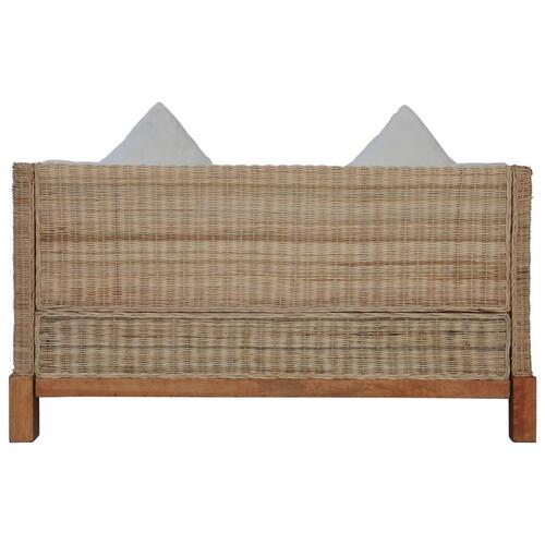2-personers sofa med hynder naturlig rattan