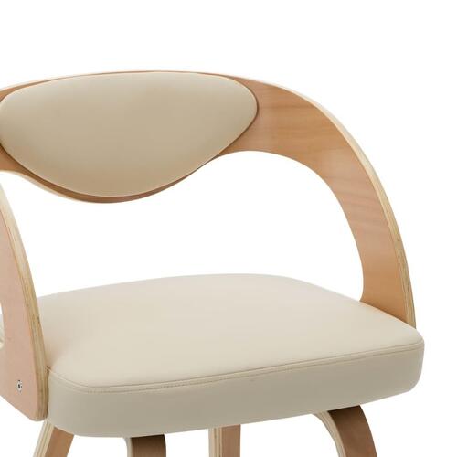 Spisebordsstole 2 stk. bøjet træ og kunstlæder cremefarvet