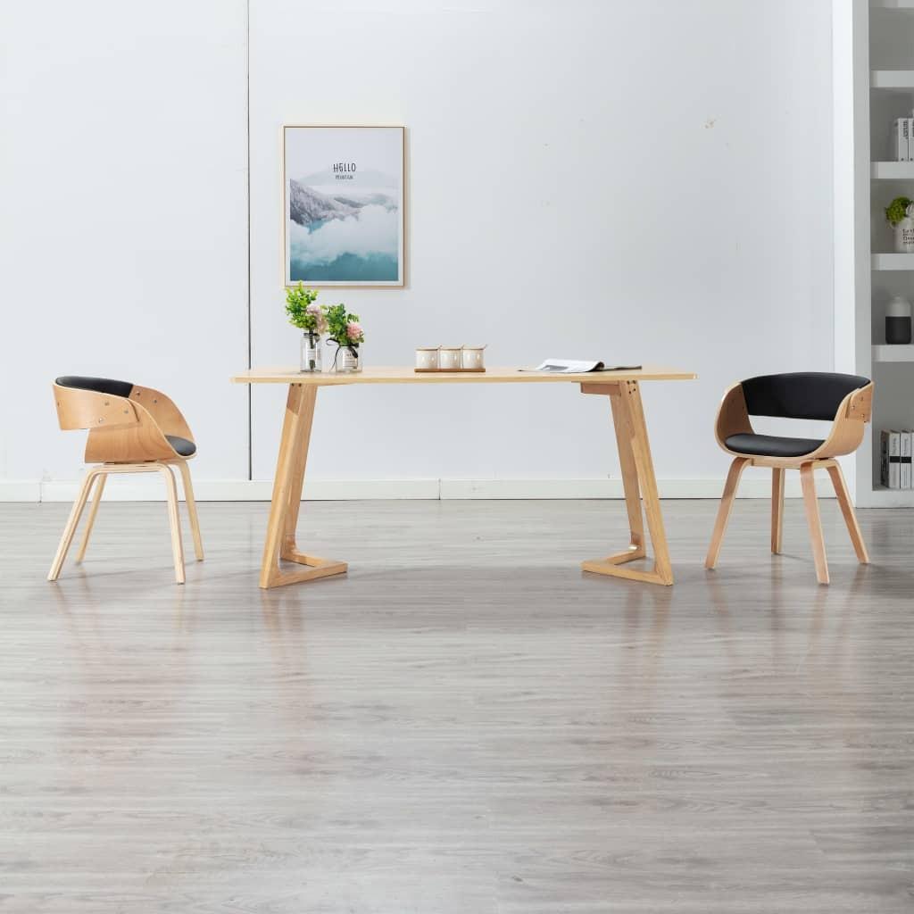 Billede af Spisebordsstol bøjet træ og kunstlæder sort hos Boligcenter.dk