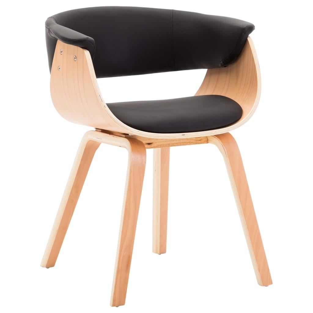 Billede af Spisebordsstol bøjet træ og kunstlæder sort hos Boligcenter.dk