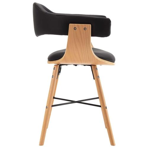 Spisebordsstole 2 stk. kunstlæder og bøjet træ sort
